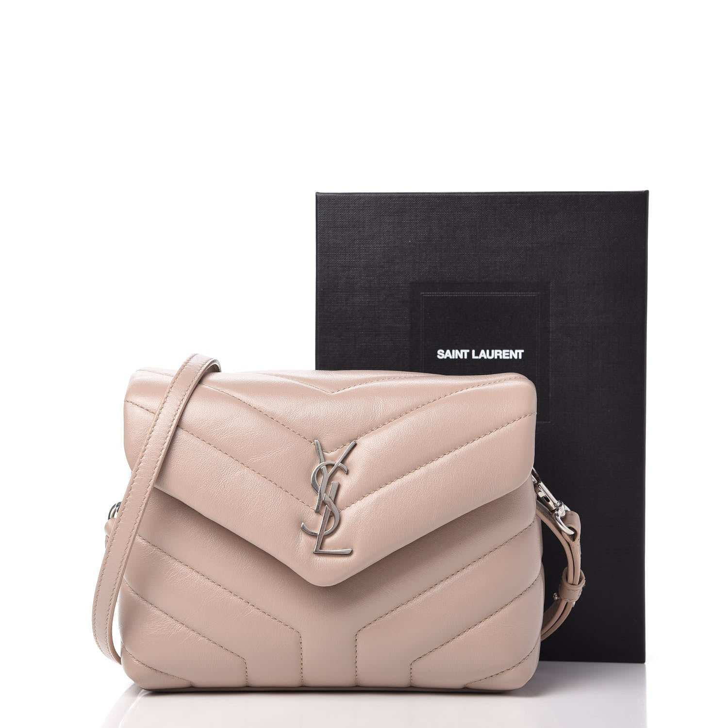Saint Laurent Calfskin Y Quilted Monogram Toy Loulou Satchel Light Natural 11 of 11