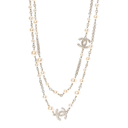 Chanel Pearl Long CC Necklace Gold 1 of 6