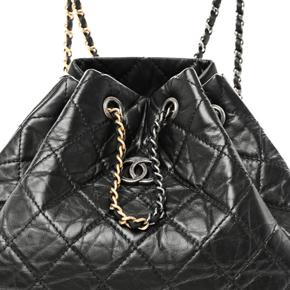 Chanel Aged Calfskin Quilted Small Gabrielle Backpack Black 8 of 10