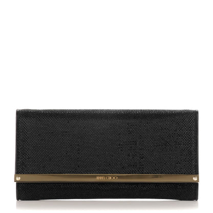 Jimmy Choo Canvas Glitter Milla Wallet on Chain Black 1 of 6