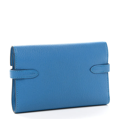 Hermes Chevre Mysore Medium Kelly Wallet Bleu Zanzibar 3 of 7