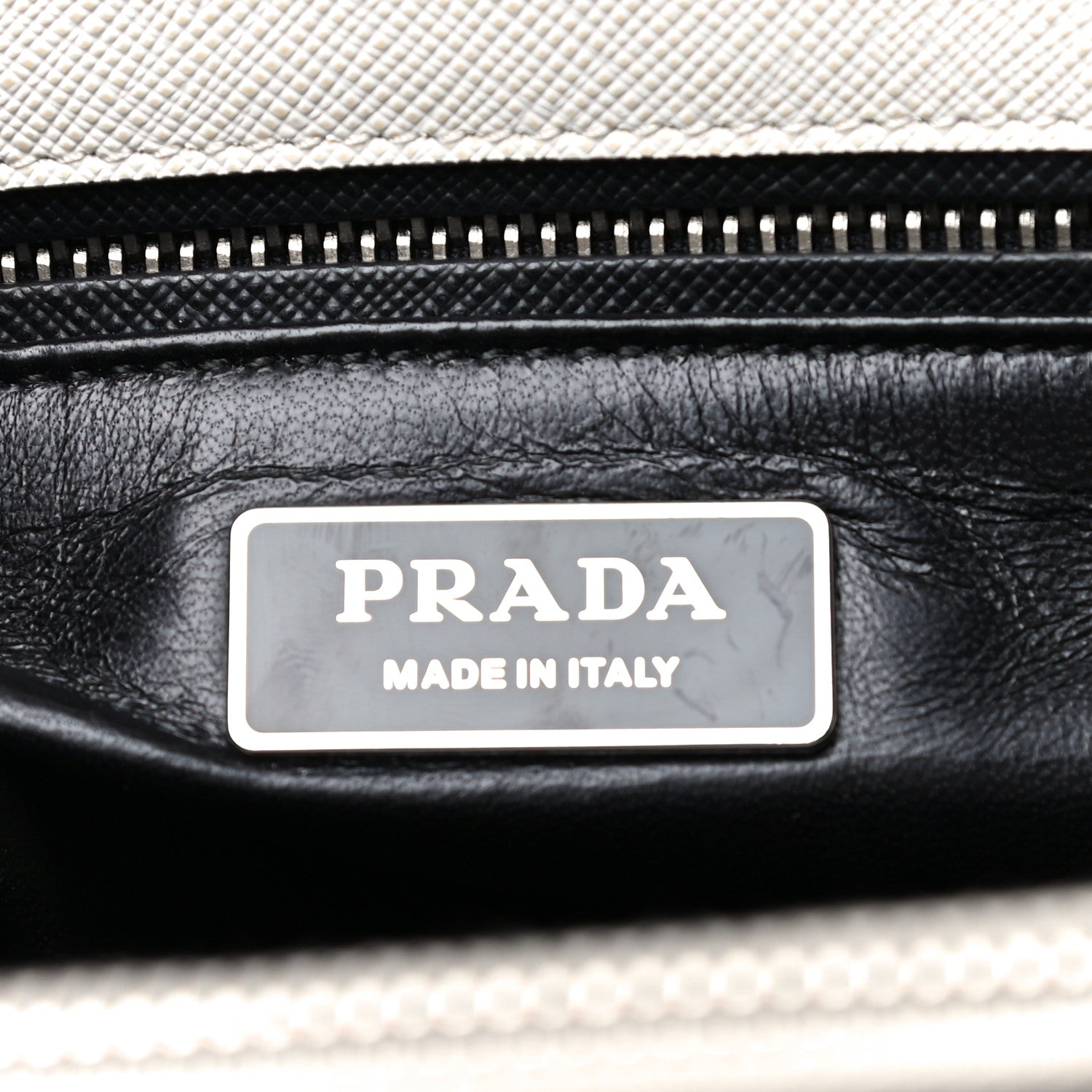 Prada Saffiano Lux Small Bi-Color Galleria Double Zip Tote Black White 6 of 13
