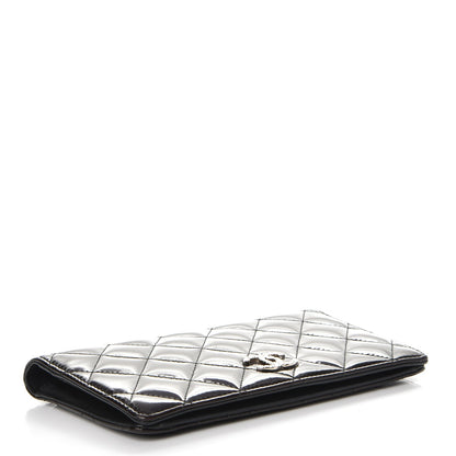 Chanel Patent Quilted Brilliant Yen Wallet Dark Purple 4 of 9