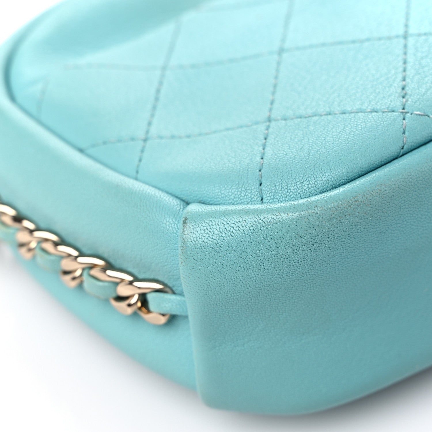 Chanel Goatskin Quilted Small Casual Trip Camera Case Light Blue 8 of 15