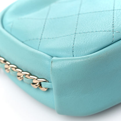 Chanel Goatskin Quilted Small Casual Trip Camera Case Light Blue 8 of 15
