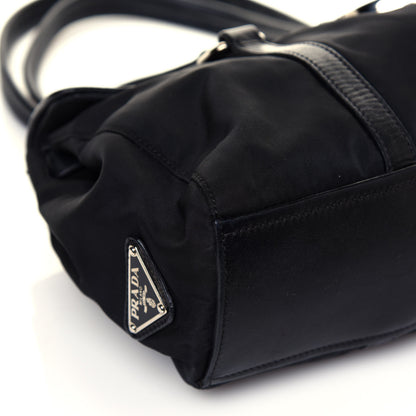 Prada Tessuto Nylon Nappa Foldover Pushlock Satchel Black 9 of 14