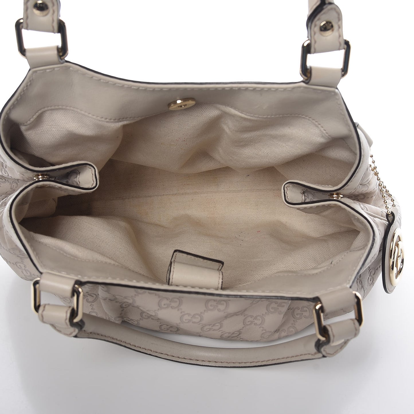 Guccissima Medium Sukey Tote Mystic White