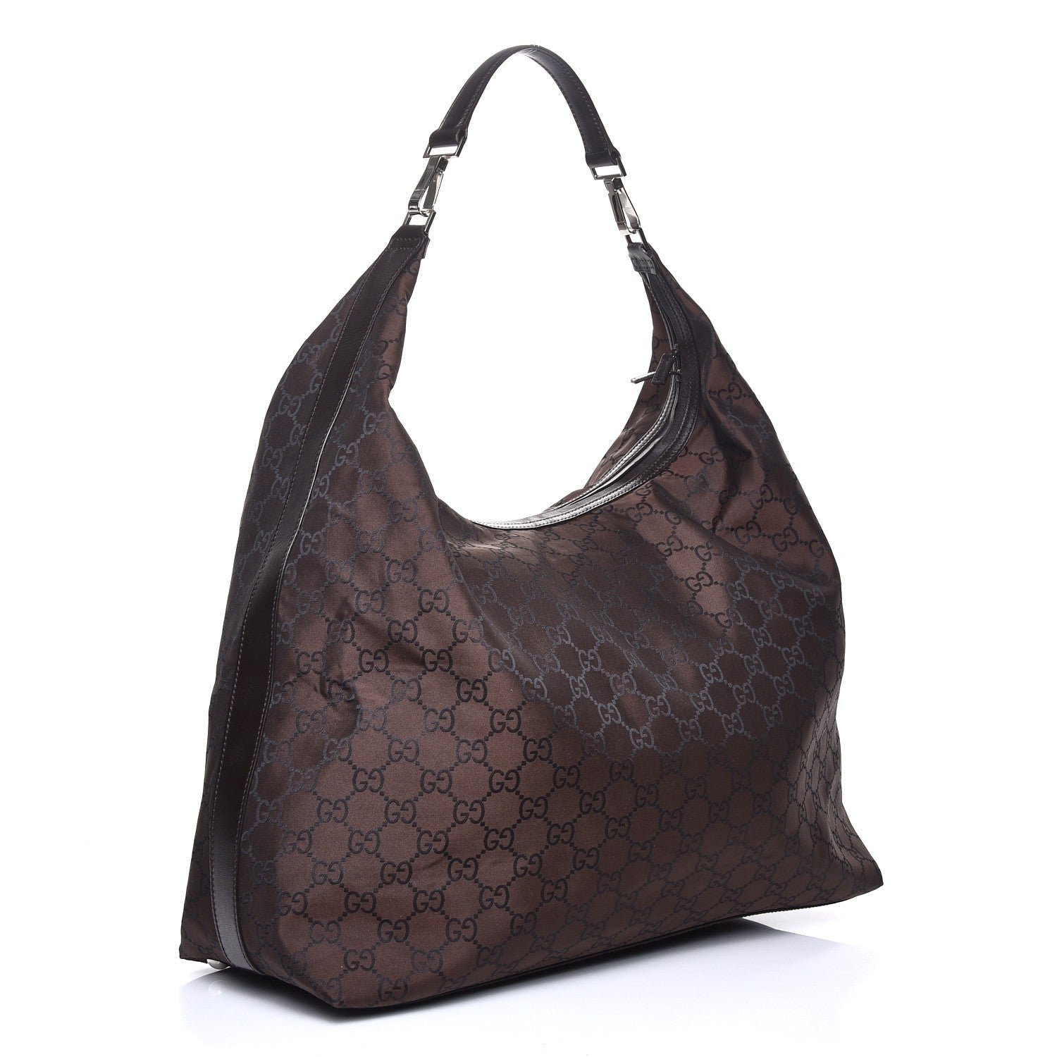 Gucci Nylon Monogram Extra Large Hobo Dark Brown 3 of 7