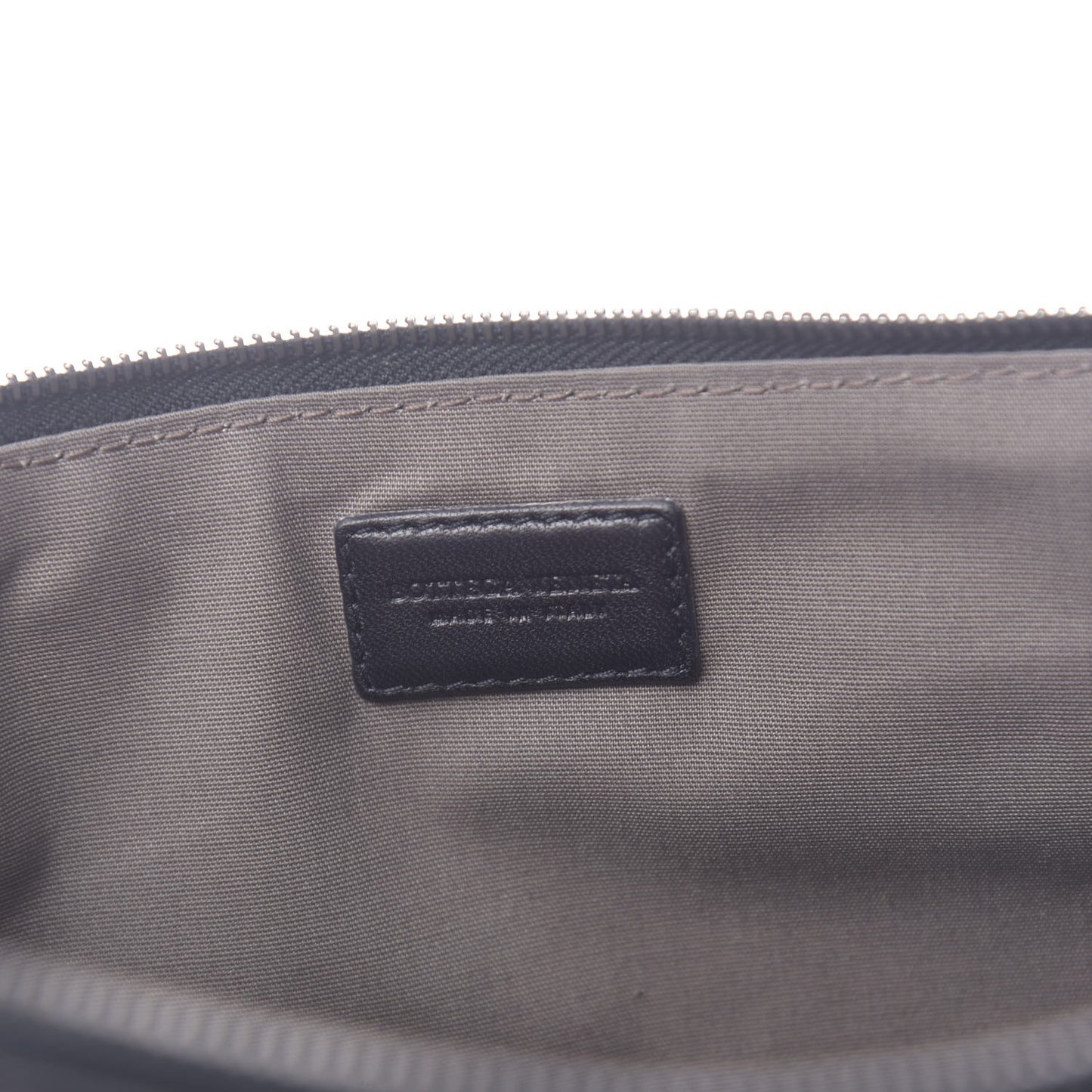 Nappa Intrecciato Large Flat Zip Biletto Pouch Black