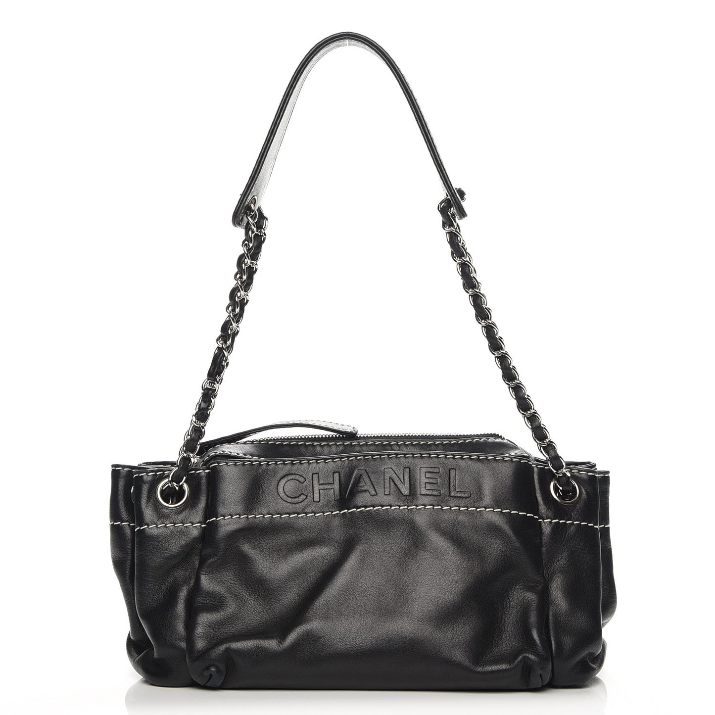 Lambskin Lax Accordion Hobo Black