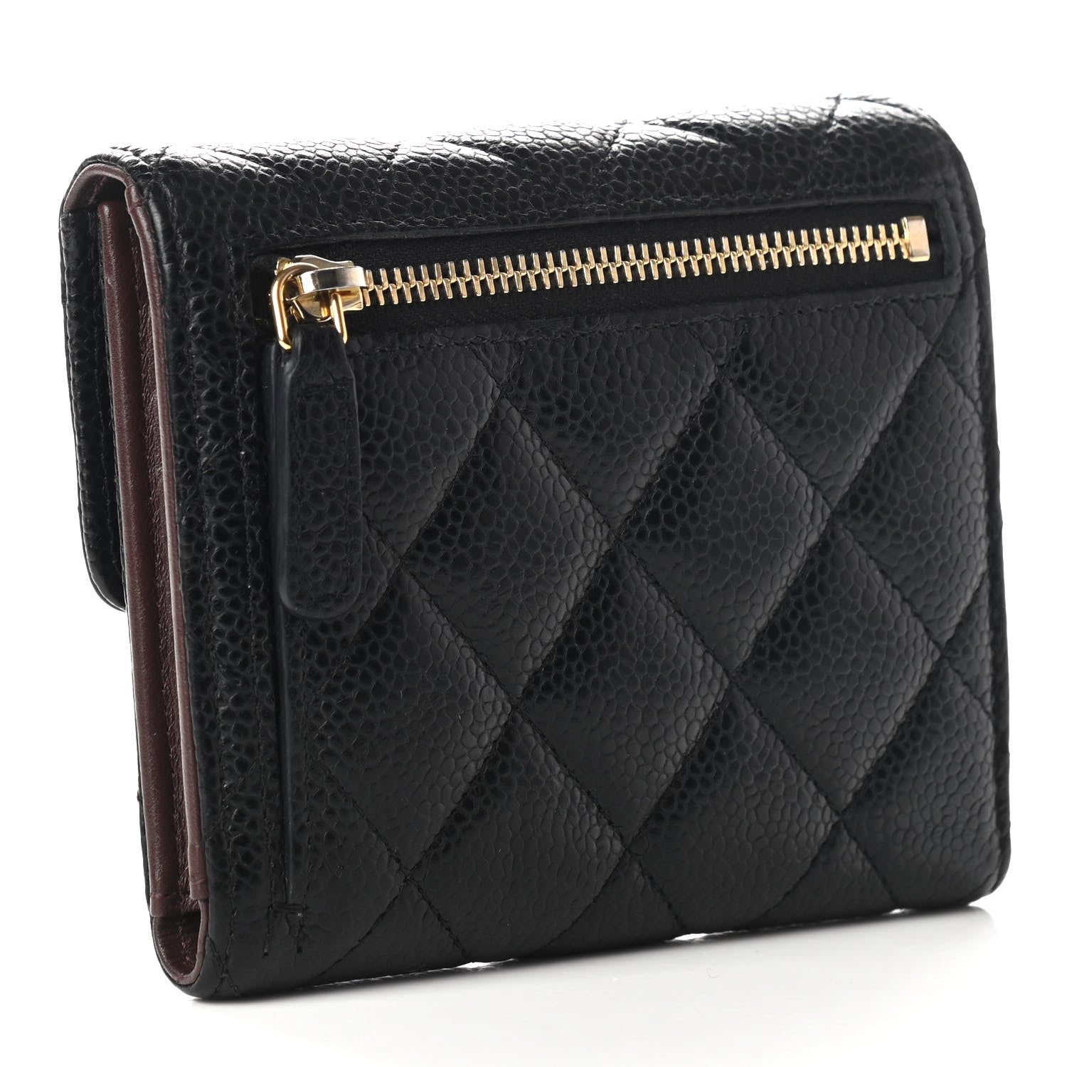 Chanel Caviar Quilted Compact Flap Wallet Black 3 of 8