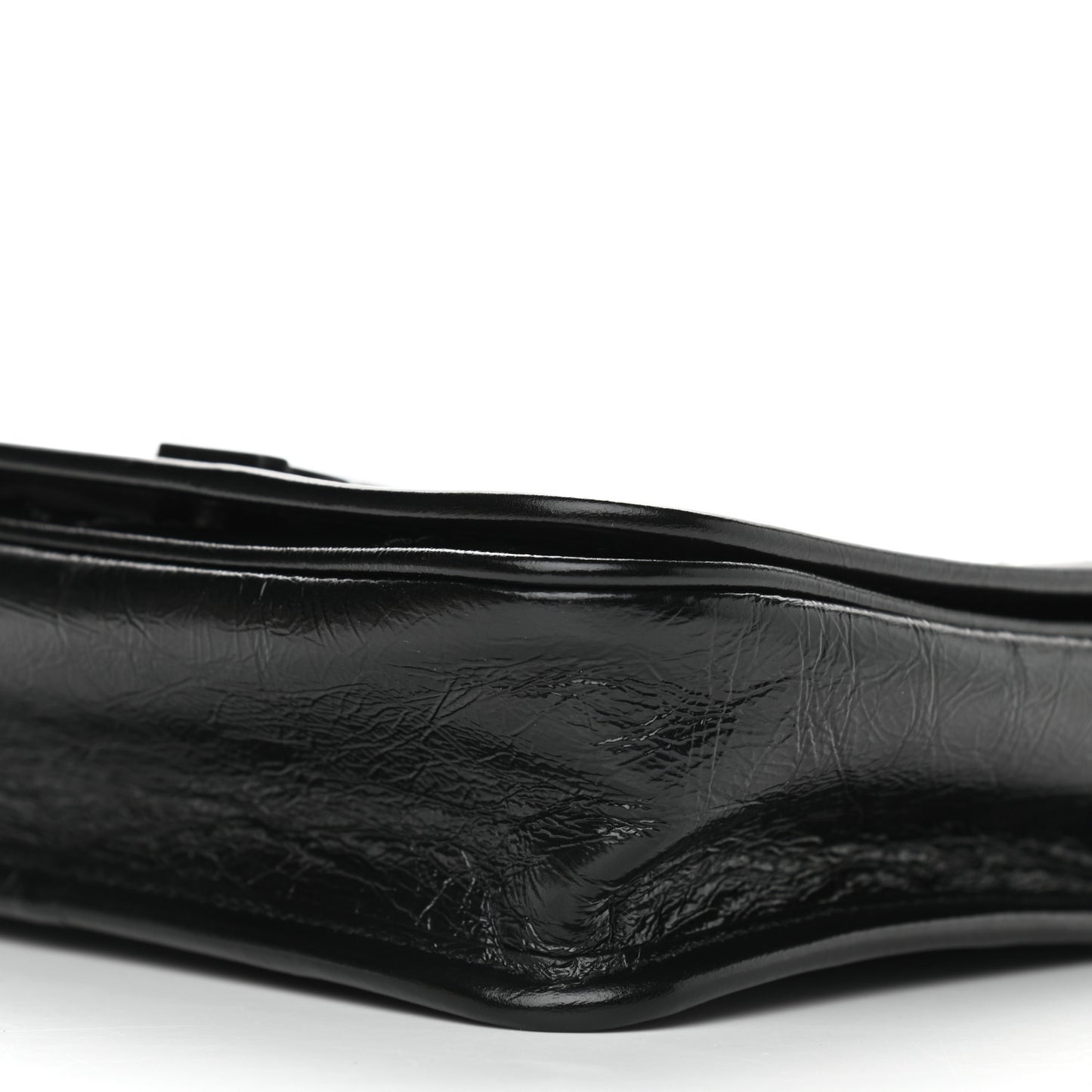 Crinkled Calfskin Matelasse Monogram Niki Chain Wallet Black
