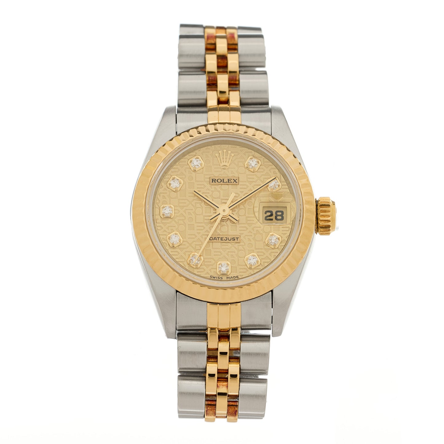 Stainless Steel 18K Yellow Gold Diamond 26mm Oyster Perpetual Datejust Watch Champagne Jubilee 69173