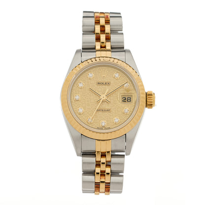 Rolex Stainless Steel 18K Yellow Gold Diamond 26mm Oyster Perpetual Datejust Watch Champagne Jubilee 69173 1 of 5