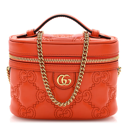 Gucci Calfskin GG Matelasse Mini Top Handle Bag Deep Orange 1 of 10