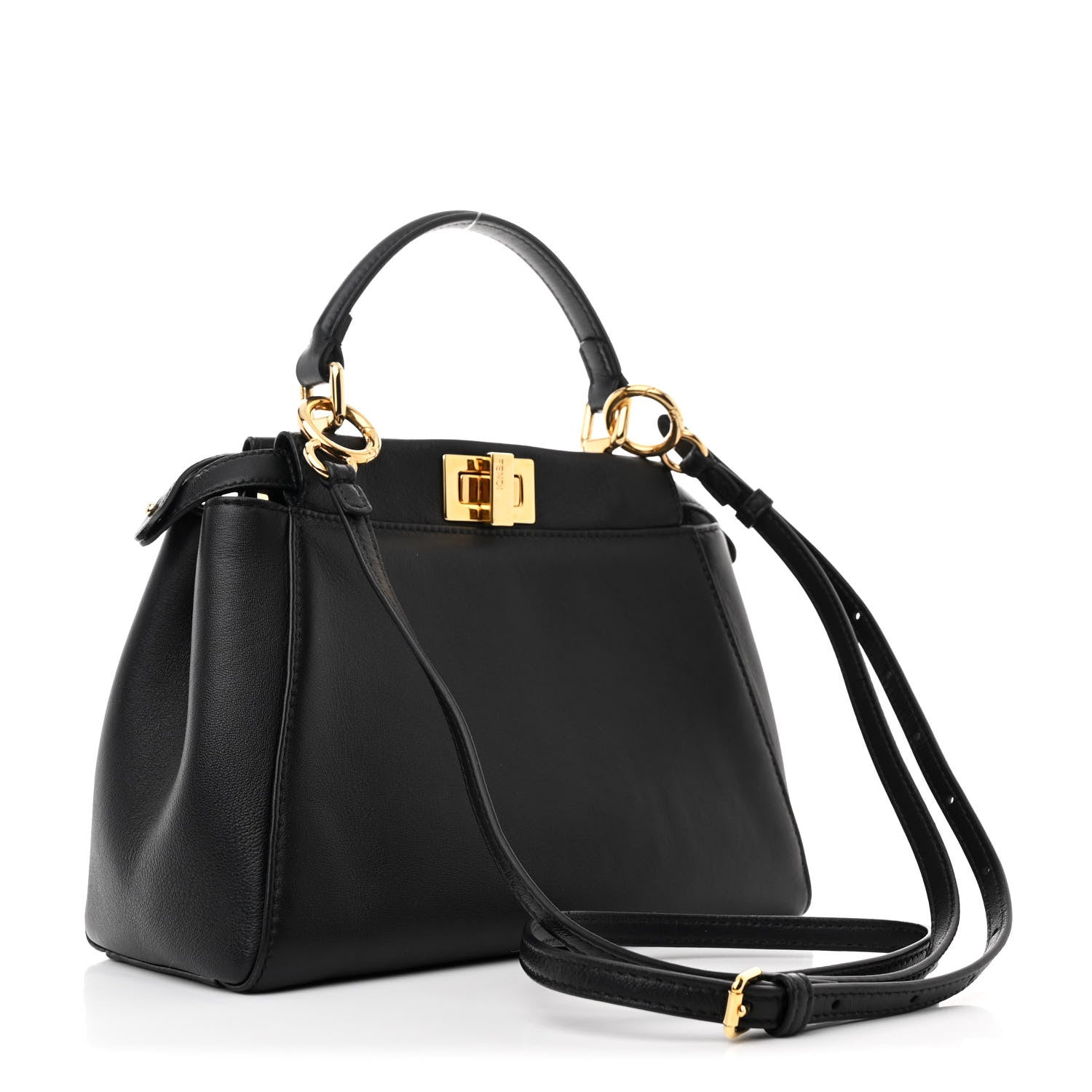 Fendi Nappa Mini Peekaboo Iconic Satchel Black 3 of 12