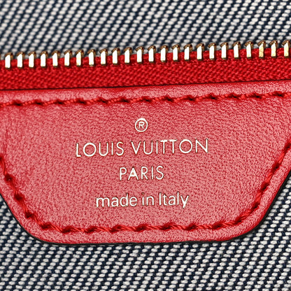 Louis Vuitton Denim Damier Monogram Onthego Blue Rouge 6 of 8