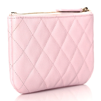 Chanel Shiny Caviar Quilted Small Cosmetic Case Pink 3 of 11