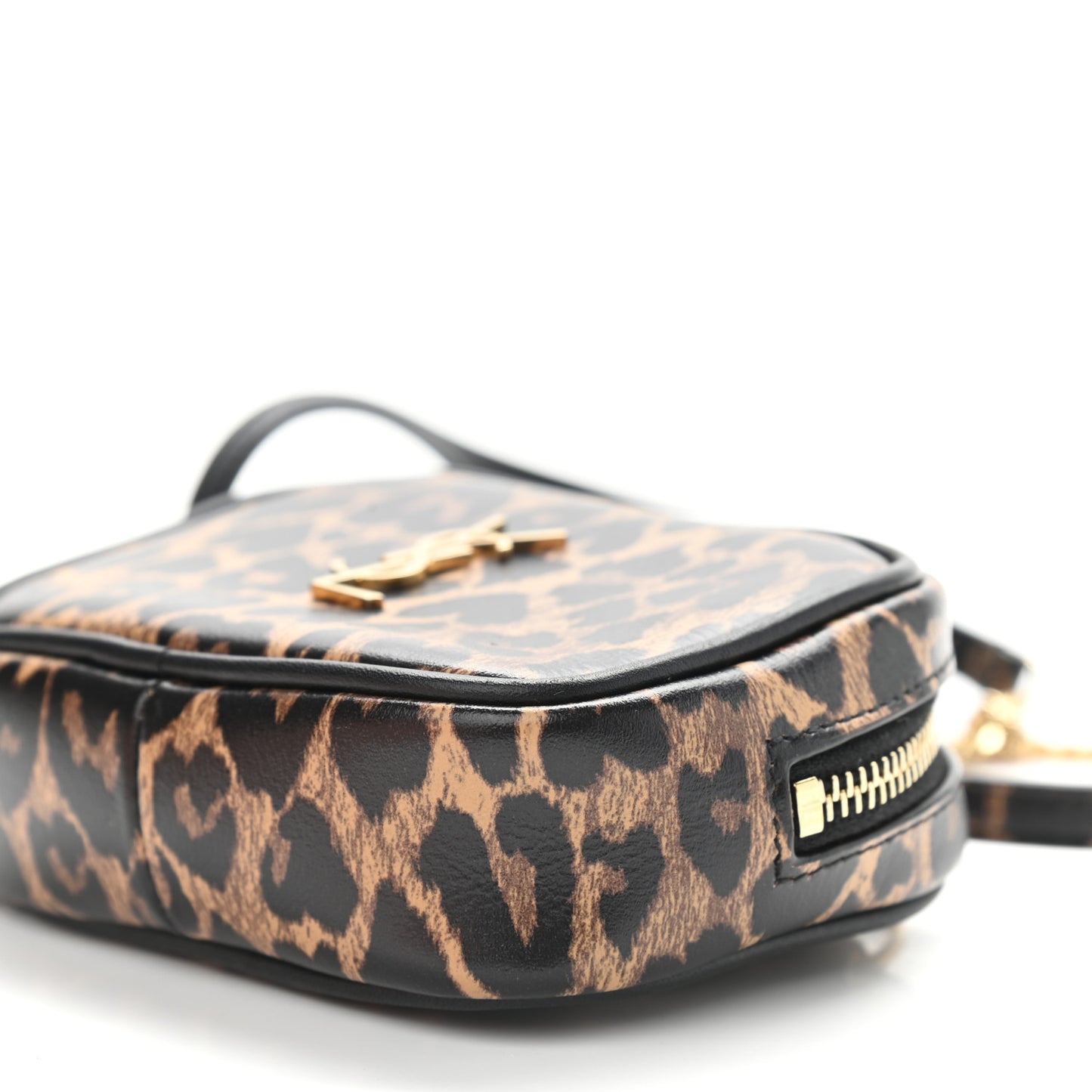 Calfskin Heart Leopard Print Monogram Baby Lou Camera Bag Toffee
