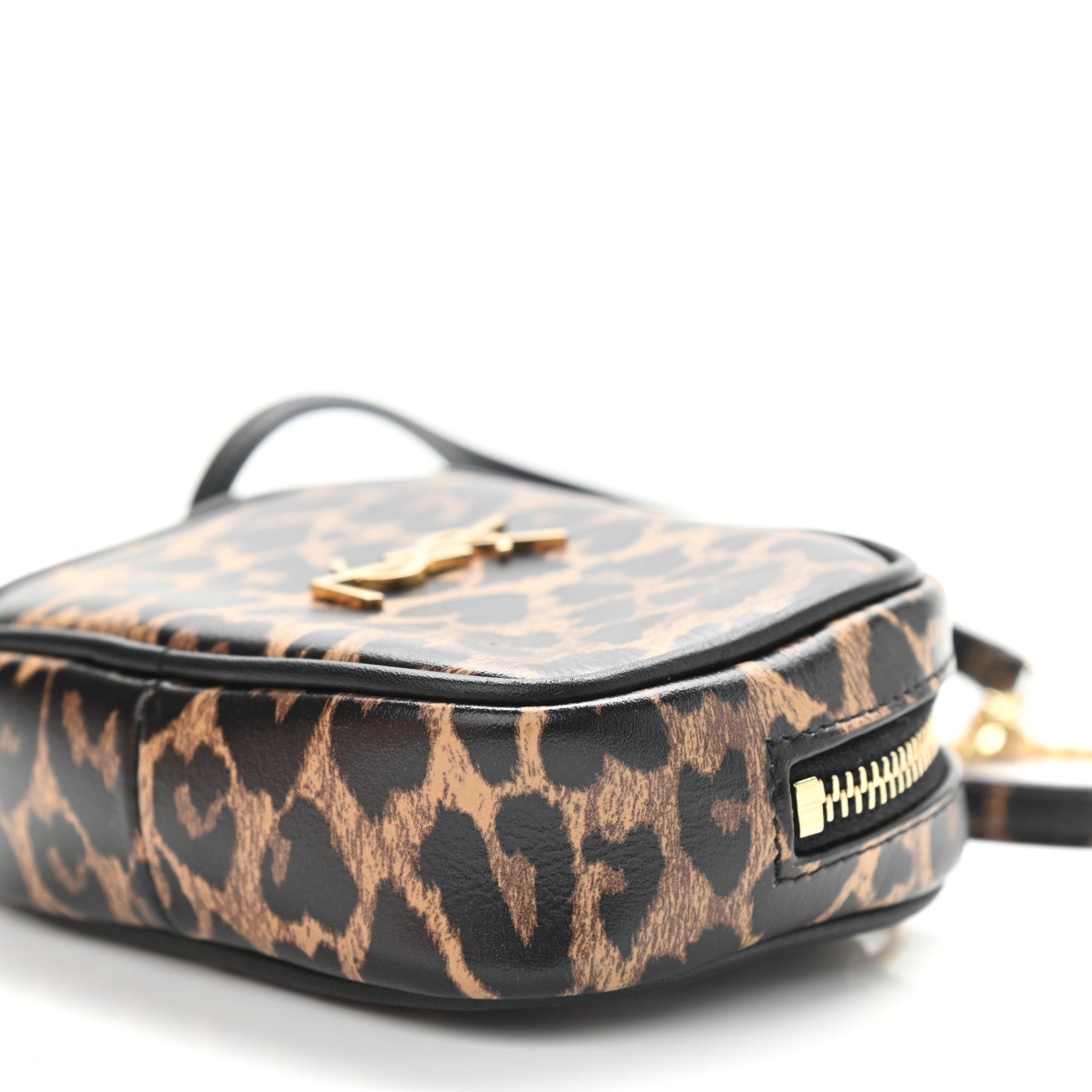 Saint Laurent Calfskin Heart Leopard Print Monogram Baby Lou Camera Bag Toffee 9 of 9