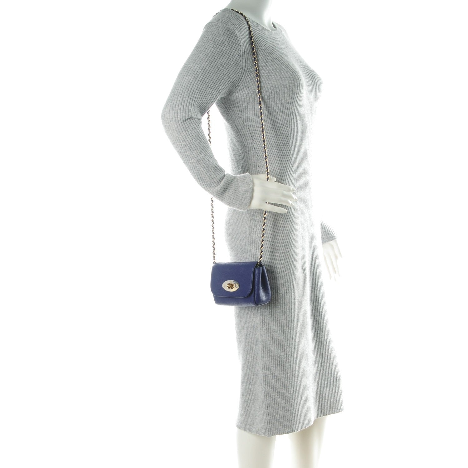 Mulberry Small Classic Grain Calfskin Mini Lily Indigo 2 of 7