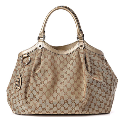 Gucci Monogram Large Sukey Tote Champagne 1 of 15
