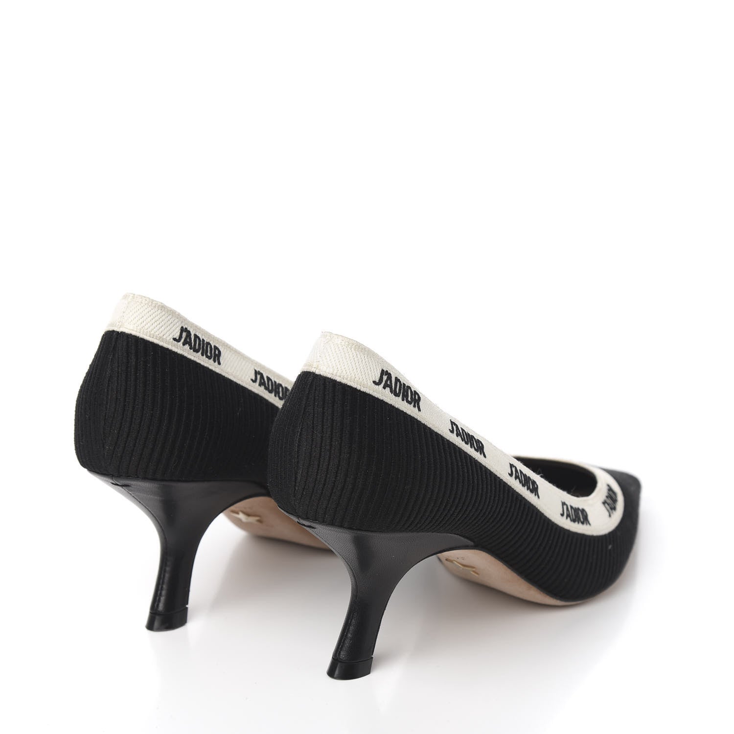 Christian Dior Technical Canvas Ribbon Embroidered J'Adior 65mm Pumps 38 Black 4 of 8