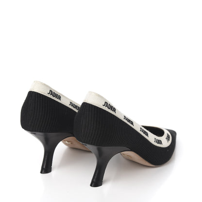 Christian Dior Technical Canvas Ribbon Embroidered J'Adior 65mm Pumps 38 Black 4 of 8