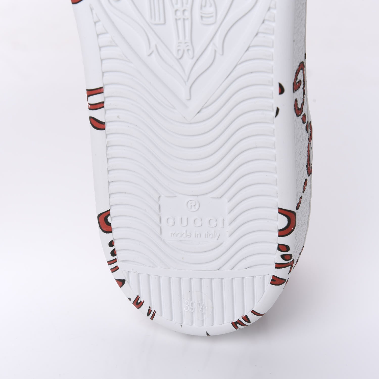 Gucci Calfskin GucciGhost Print Womens Ace Sneakers 39.5 White Hibiscus Red 8 of 10