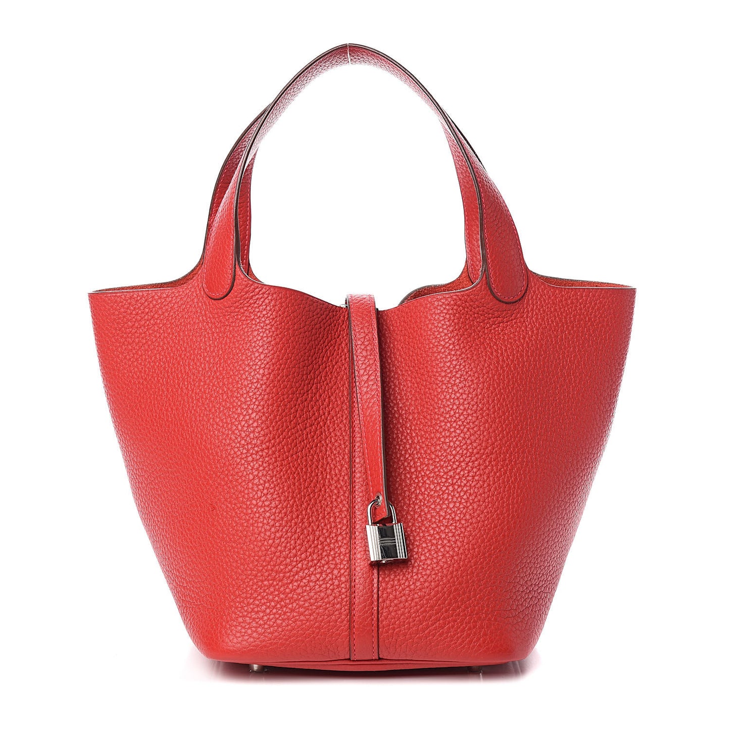 Taurillon Clemence Picotin Lock 22 MM Rouge Casaque