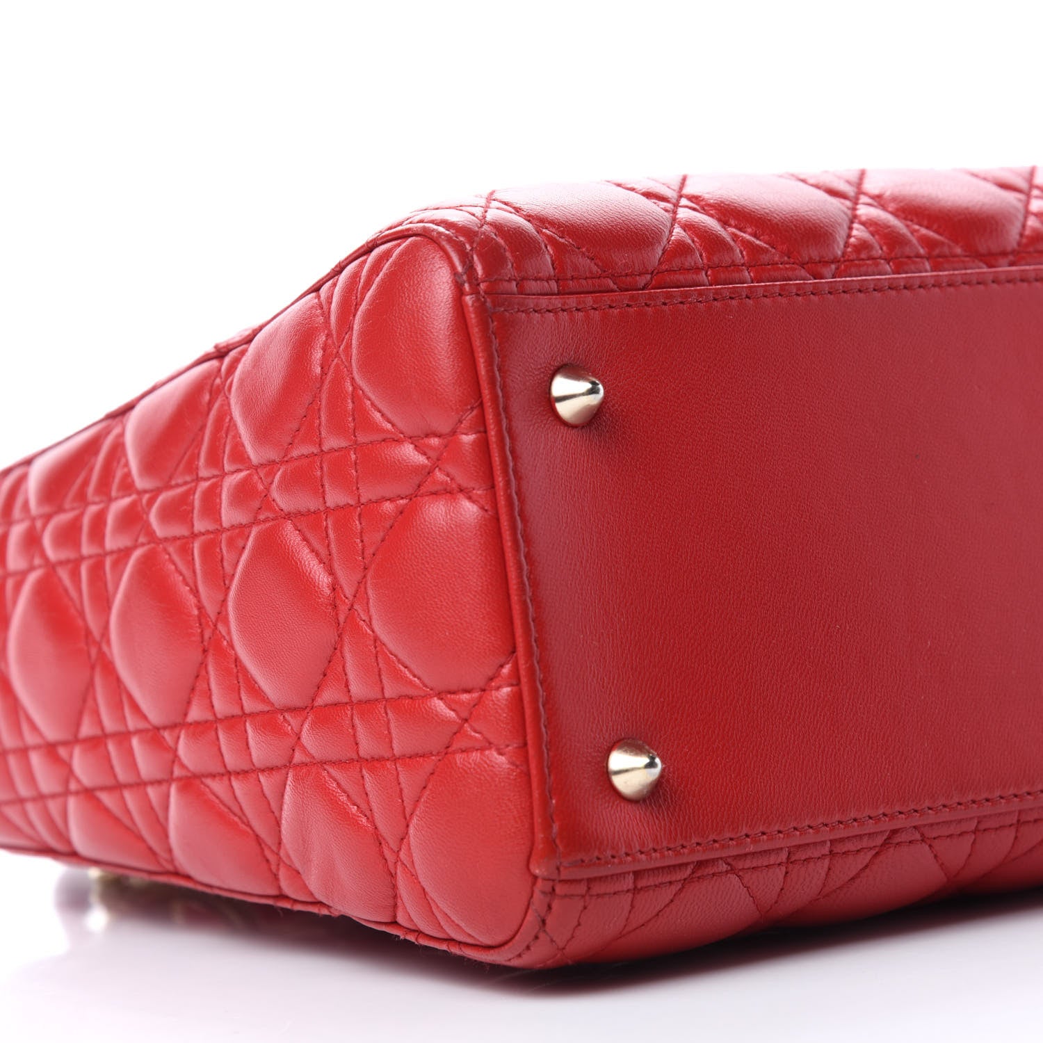 Christian Dior Lambskin Cannage Medium Lady Dior Red 6 of 12