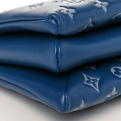 Louis Vuitton Lambskin Embossed Monogram Coussin PM Denim Blue 8 of 9