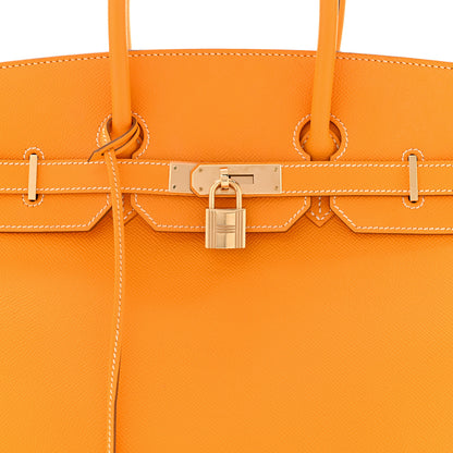 Hermes Epsom Candy Birkin 35 Jaune D'Or Feu 8 of 14