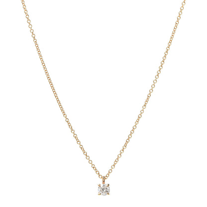 Tiffany 18K Rose Gold Diamond .18ct Solitaire Pendant Necklace 1 of 5
