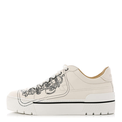 Hermes Swift Brides de Gala Print Womens Voltage Sneakers 37 White Black 1 of 11
