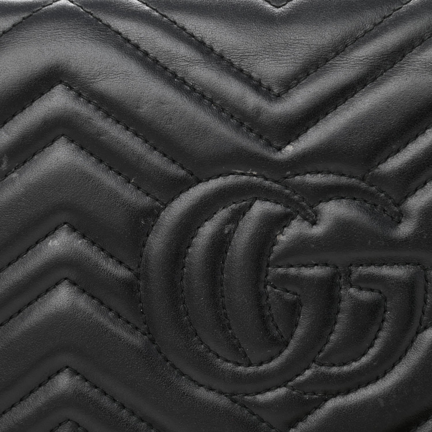 Gucci Calfskin Matelasse GG Marmont Chain Wallet Black 10 of 10