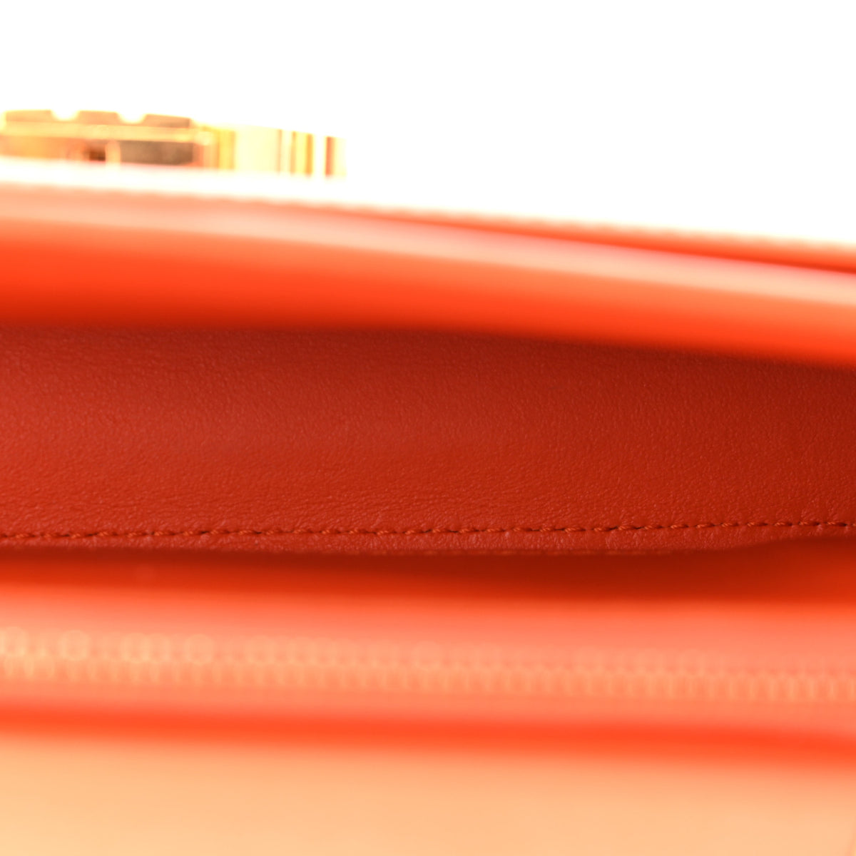 Shiny Calfskin Triomphe Chain Shoulder Bag Pop Orange
