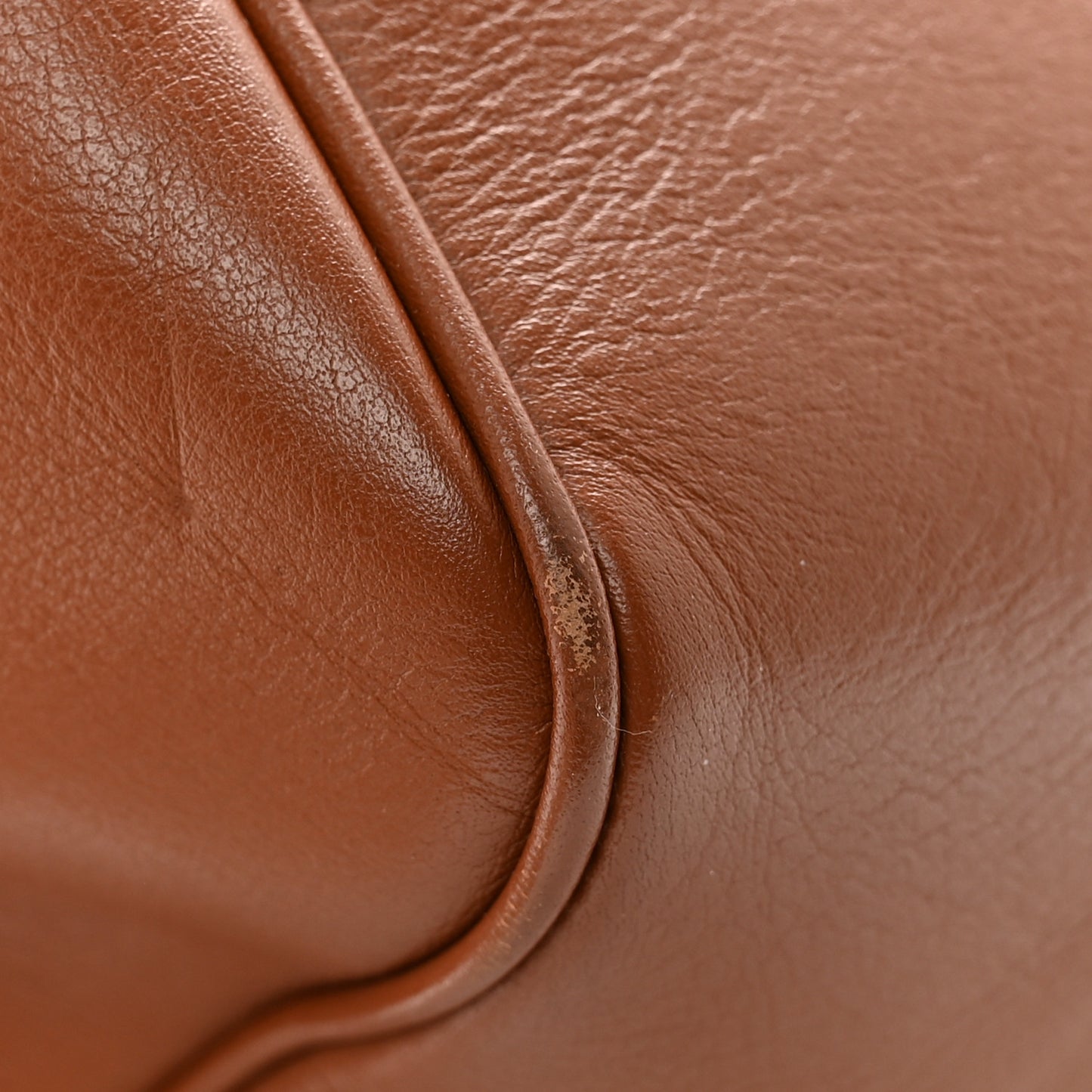 Smooth Calfskin Cuir Small Triomphe Cabas Drawstring Tan