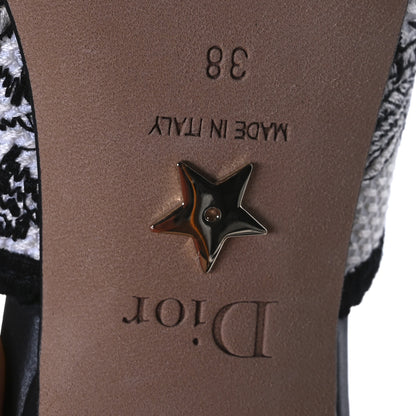 Christian Dior Canvas Embroidered Voyage Cotton Ribbon J'Adior Slingback 65mm Pumps 38 Off White Black 7 of 9