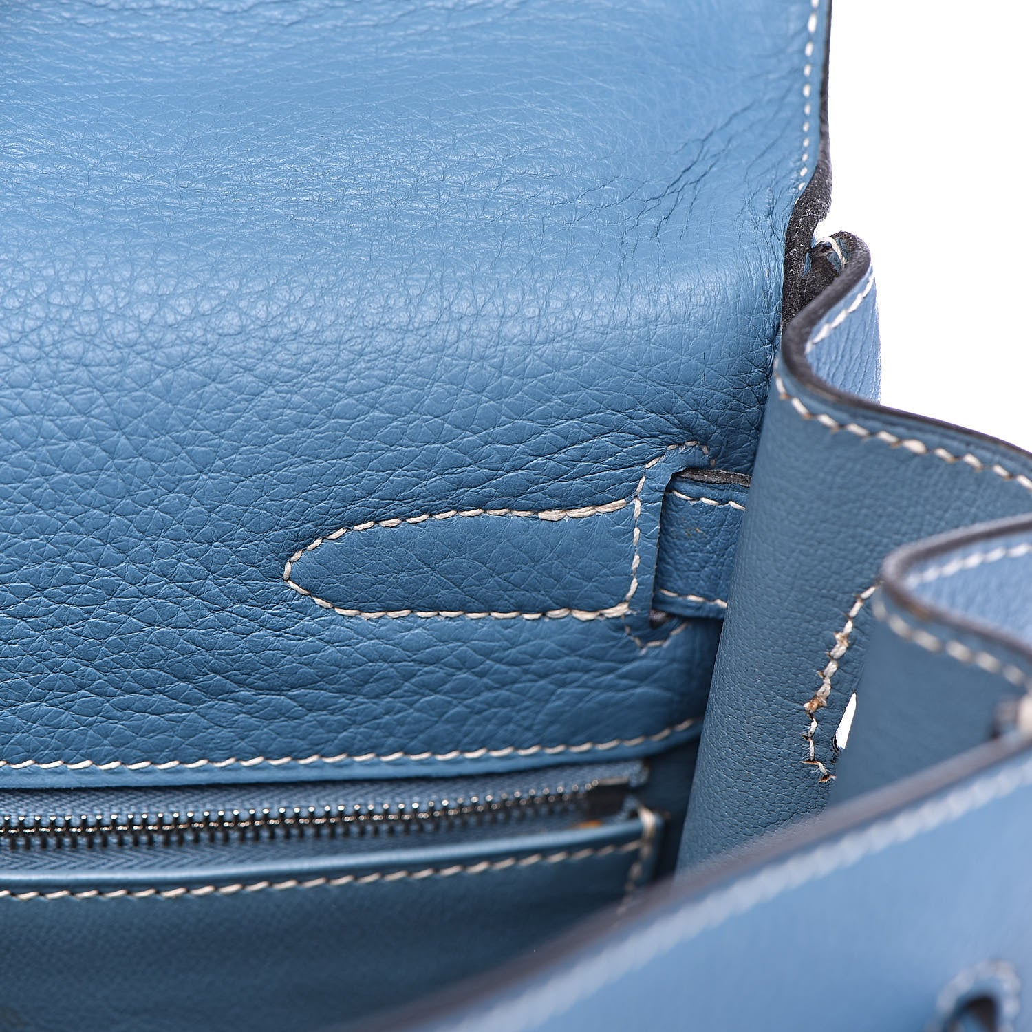 Hermes Togo Kelly Retourne 32 Blue Jean 13 of 38