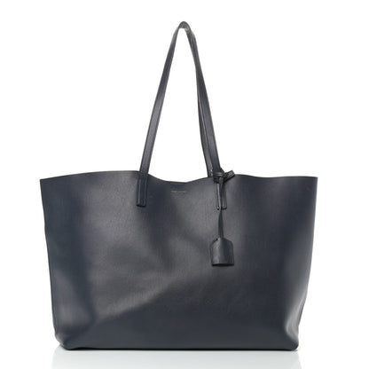 Saint Laurent Calfskin Large Shopping Tote Deep Marine 2 of 20