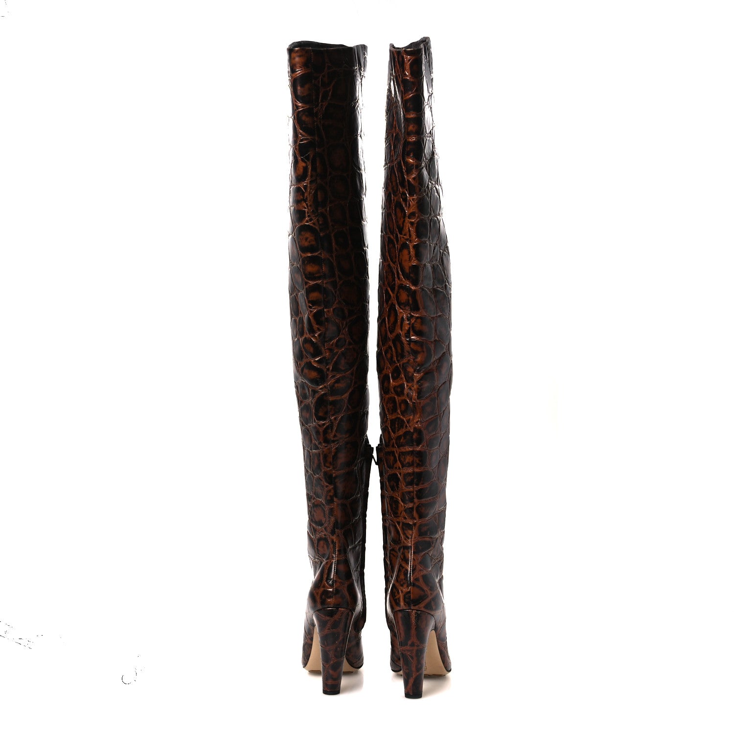 Bottega Veneta Croc Effect Canalazzo Over The Knee Boots 39 Barrel 6 of 12