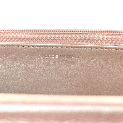 Chanel Metallic Caviar Chevron Quilted Wallet On Chain WOC Light Gold 7 of 10