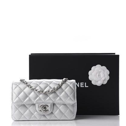 Chanel Metallic Lambskin Quilted Mini Rectangular Flap Silver 11 of 11