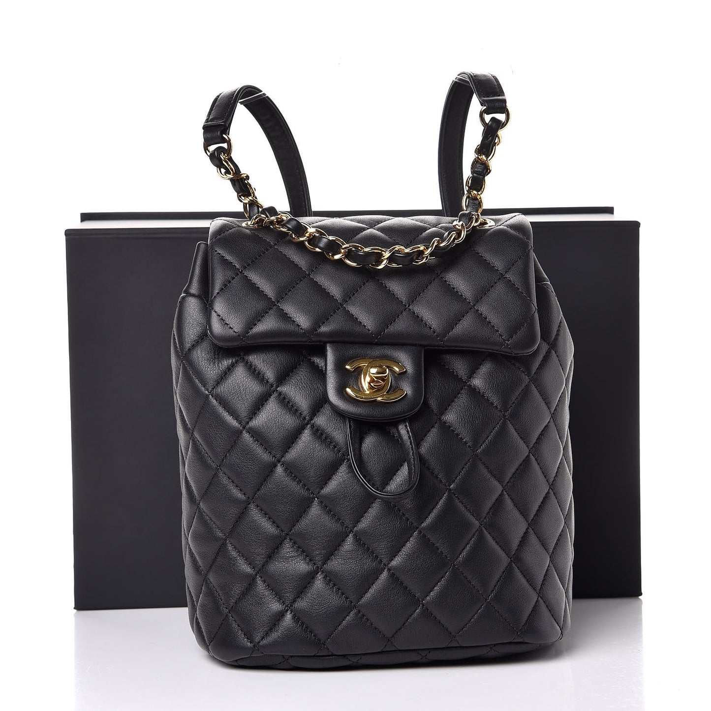 Calfskin Quilted Mini Urban Spirit Backpack Black