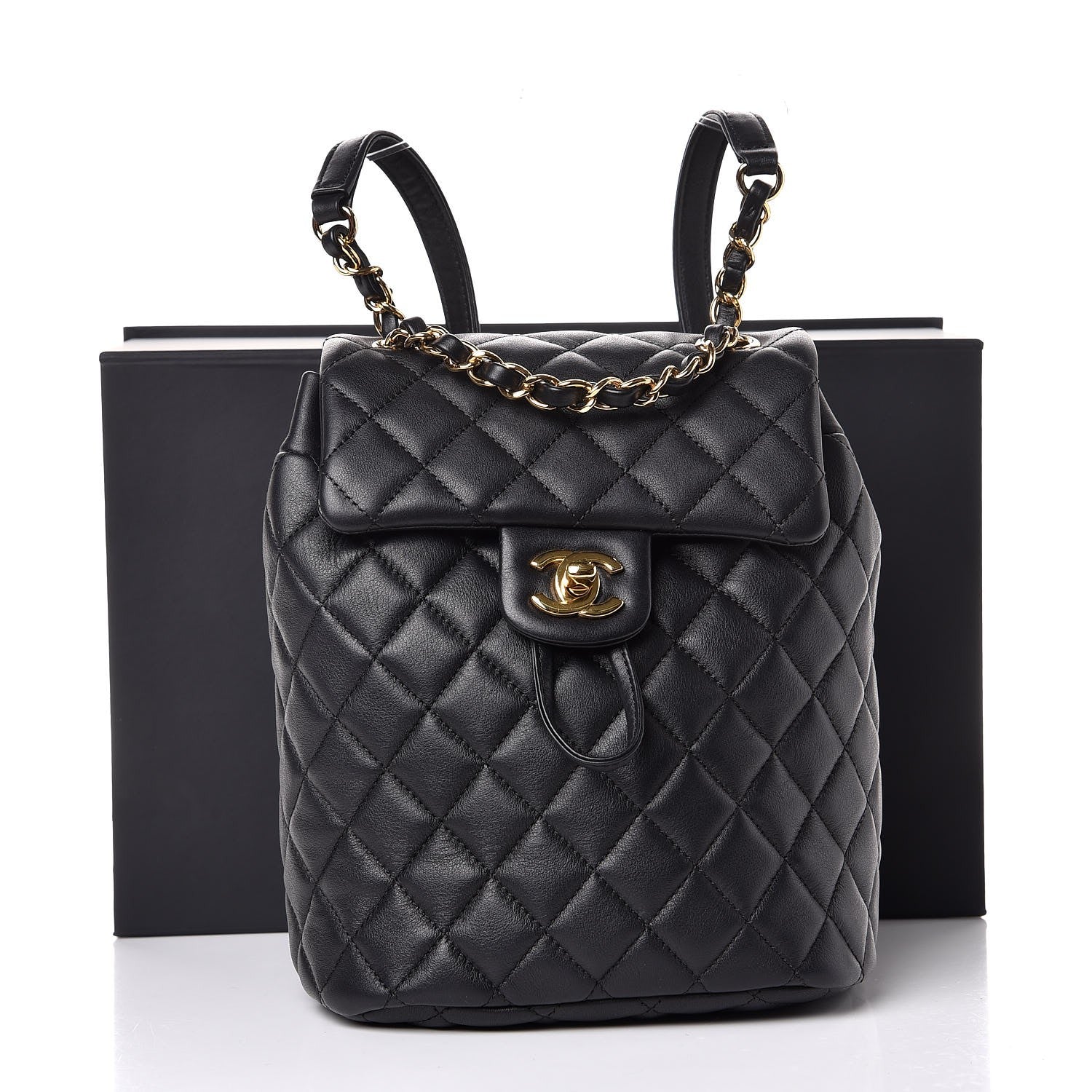 Chanel Calfskin Quilted Mini Urban Spirit Backpack Black 8 of 8