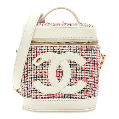 Chanel Tweed Lambskin Timeless Vanity Cosmetic Case White 1 of 13