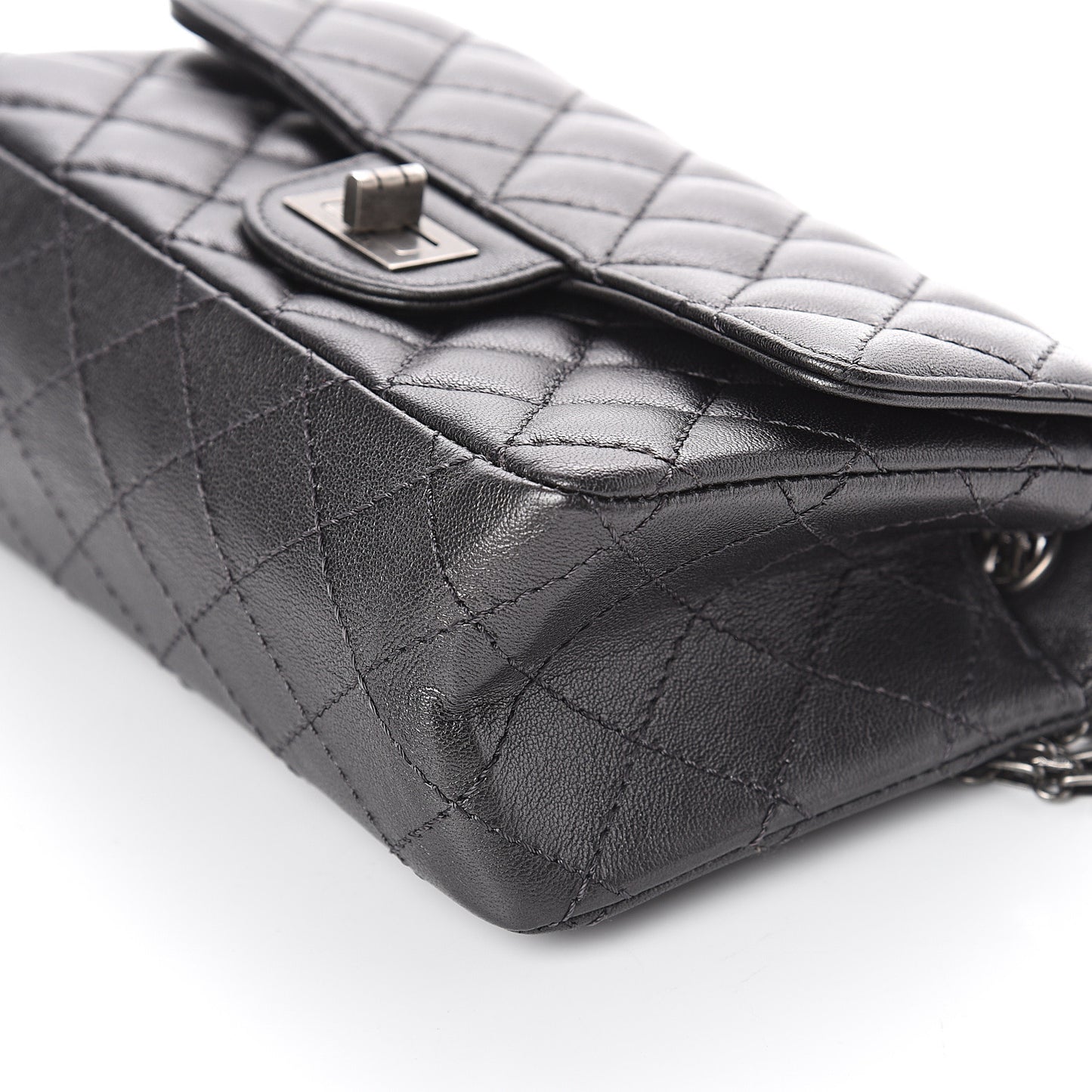 Sheepskin Quilted 2.55 Reissue Mini Flap Dark Grey