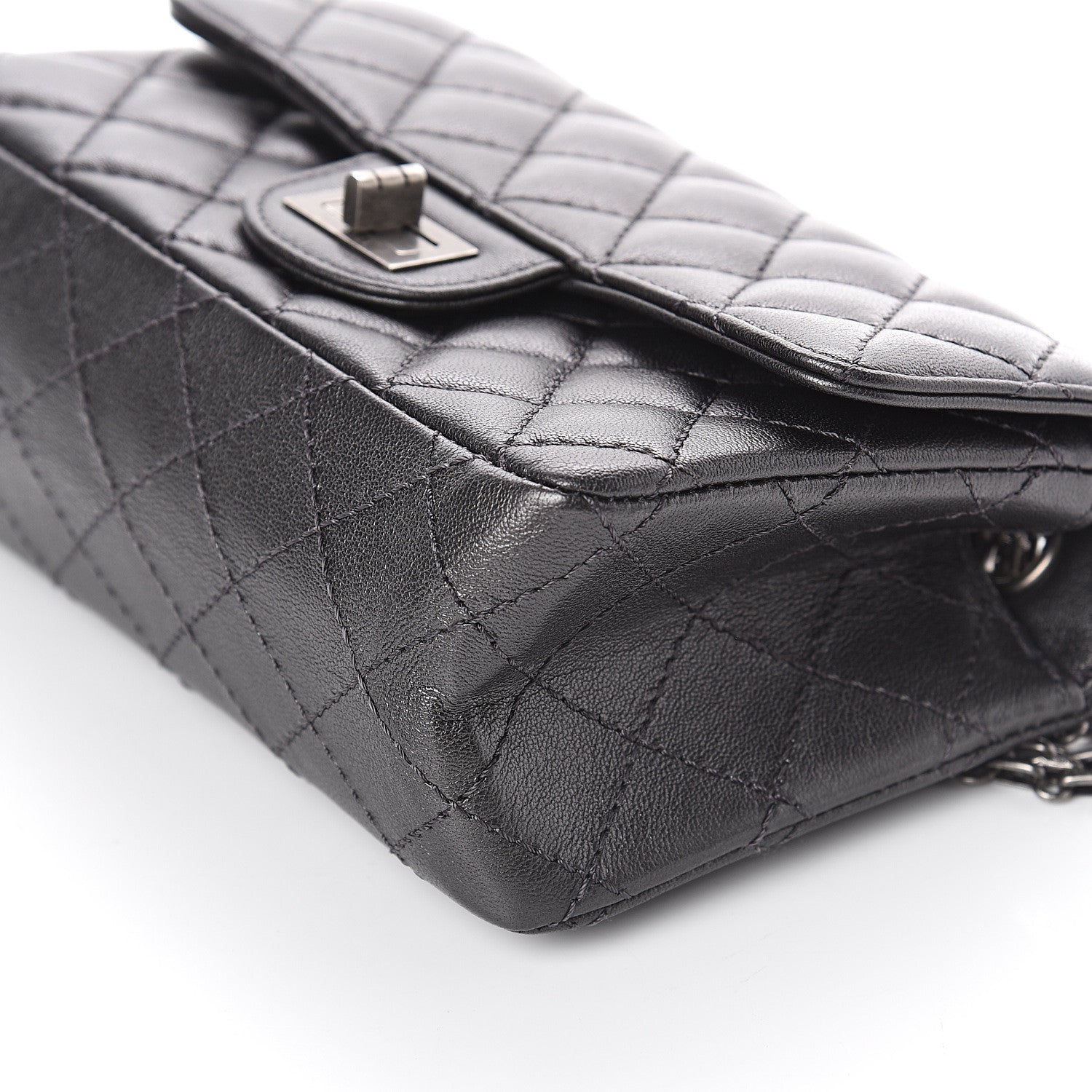 Chanel Sheepskin Quilted 2.55 Reissue Mini Flap Dark Grey 8 of 8