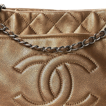 Chanel Metallic Caviar Quilted Large Timeless CC Soft Tote Bronze 8 of 10